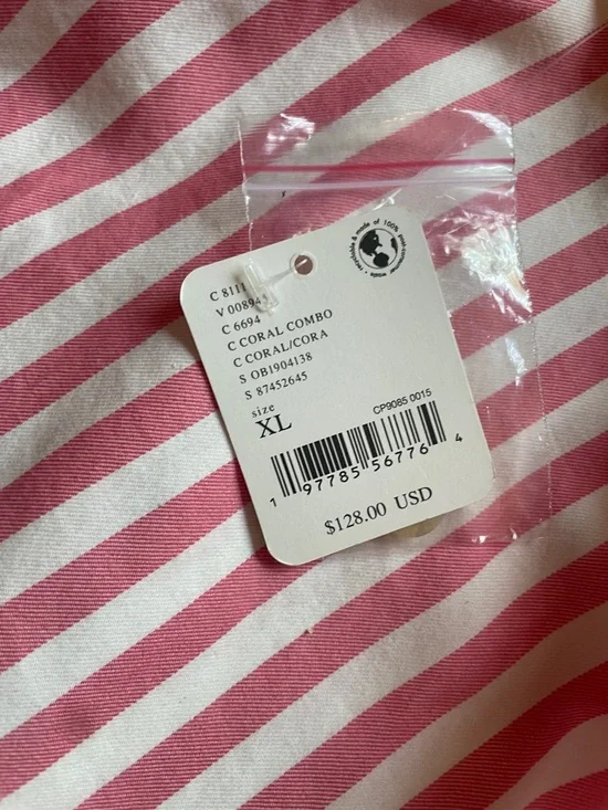 NWT We The Free Pink and White Striped oversized button down - Picture 3 of 4